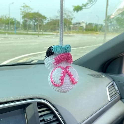 Crochet Spider Hanging Ornament, Cute Hero Rearview Mirror Decoration, Handmade Spider Amigurumi Plush, Car Charm Gift for Him or Her, Funny Car Accessory thumbnail 9