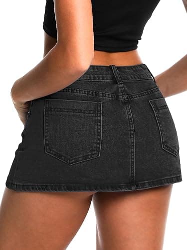 ELLEVEN Low Rise High Stretch Mini Skort Skirt for Women,Denim Skort Shorts with Pockets thumbnail 4