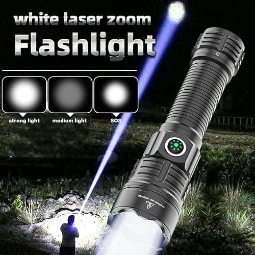 haixnfire Tactical Flashlight Type-C USB Rechargeable 6000 lumens Zoomable LED Waterproof flashlights with Pressure Switch Picatinny Rial Light thumbnail 8