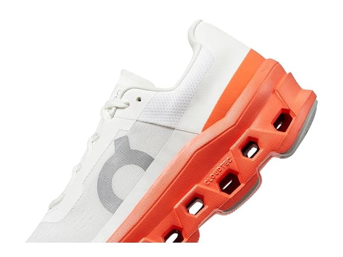 On Women's Cloudmonster Sneakers - 11 - White/Flame thumbnail 5