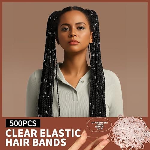 Teenitor Hair Accessories Kit for Woman Girls 500pcs Elastic Hair Bands 30pcs Ponytail Holders, Black Seamless Thick Hair Bands, 40pcs Bobby Pins Black Clear thumbnail 2