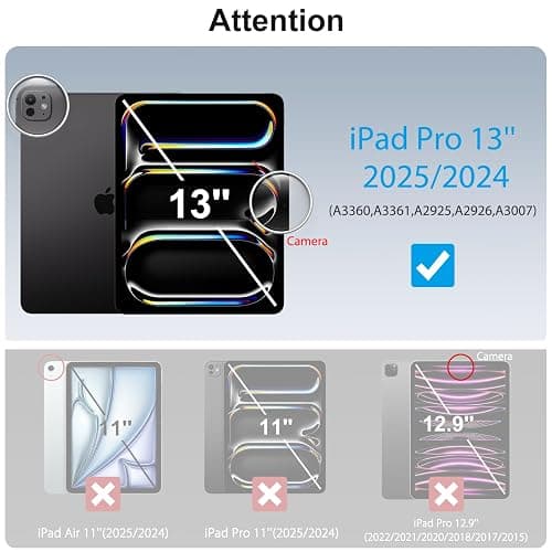 SPARIN Screen Protector for iPad Pro 13 inch M5/M4(8th/7th Generation,2025/2024), 2 Pack HD Clear 9H Tempered Glass Film with Face ID & Apple Pencil Pro Compatible, High Sensitivity Case Friendly thumbnail 3