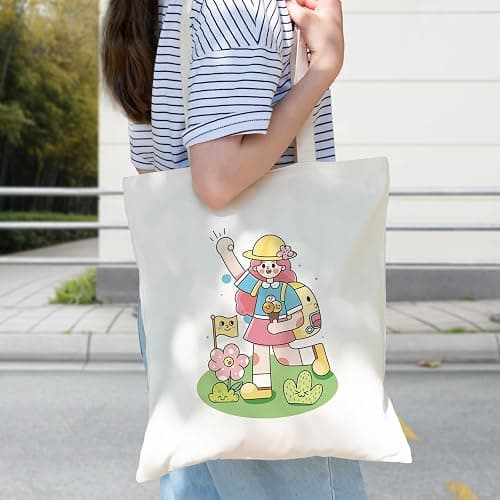 TATOTUTOTA Canvas Tote Bag Bulk 24 Pack Sublimation Tote Bags, Lightweight Medium Reusable Grocery Shopping Cloth Bags for Heat Transfer Vinyl(13.7x15in) thumbnail 7