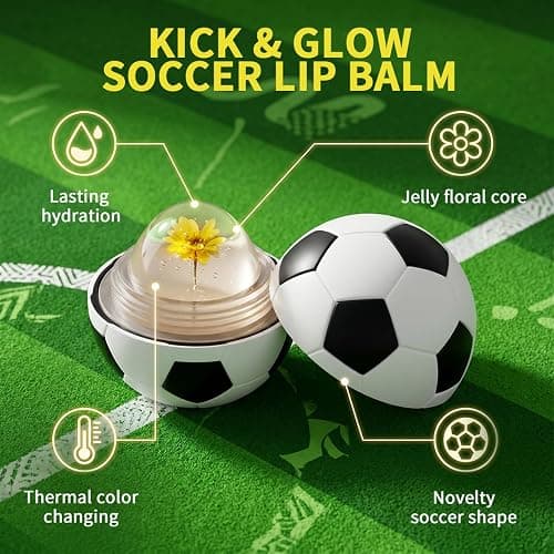 Colour Changing Lipstick Lip Balm - Football Lipstick, Lip Stain Gloss Balm with Flower Jelly Core, Long Lasting Hydrating Tint for Match Days, Daily Makeup & Gifts (#3) thumbnail 5