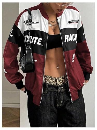 [ GORGLITTER ] Women's Racing Varsity F1 Jacket thumbnail 2