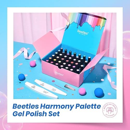 Beetles Deal Box 36 Colors Summer Gel Nail Polish Set, 44 Pcs HEMA-Free TPO-Free Soak Off UV Gel Harmony Palette Gel Polish Set with Base Coat Glossy Matte Cat Eye Top Coat Nail Tools DIY Women Gift thumbnail 7