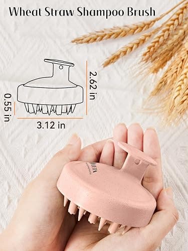 HEETA Hair Scalp Massager for Hair Growth, Shampoo Brush, Scalp Scrubber Exfoliator with Soft Silicone Bristles for Dandruff Removal to Relieve Stress, Wet Dry Use Updated Material, Pink thumbnail 5