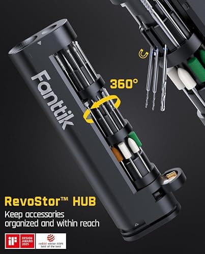 Fanttik F2 Master Mini Cordless Rotary Tool Kit, NeoPulse Motor, 5 Variable Speed, 25000 RPM, Revostor Hub, 35 Accessories, for 3D Printer Sanding, Polishing, Drilling, Carving, DIY Crafts thumbnail 5