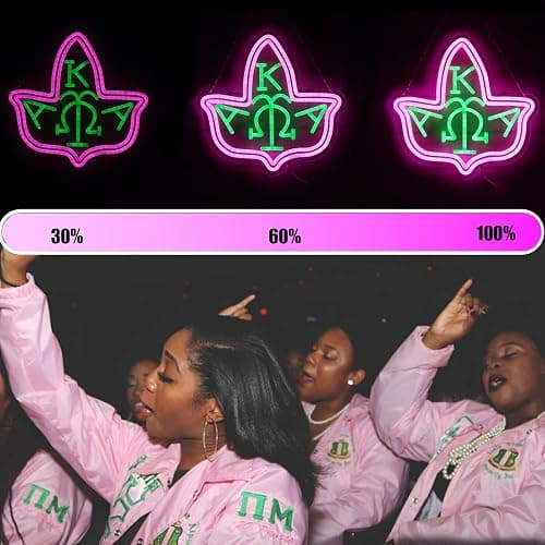 AKA Pink Neon Signs for the Wall, Greek Sorority Paraphernalia, Aka Sorority Gifts for Women Pink and Green graduation Gift, Home Accessories, Birthday Presents, Birthday Party Decorative 14 * 13inch thumbnail 5