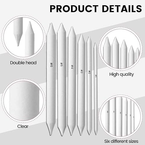 18Pcs Blending Stumps for Drawing, Paper Art Blenders, Art Blending Pencils Supplies, Drawing Pencils for Student Artist Charcoal Sketch Painting Tools, Shading Pencil for Sketching Supplies thumbnail 4