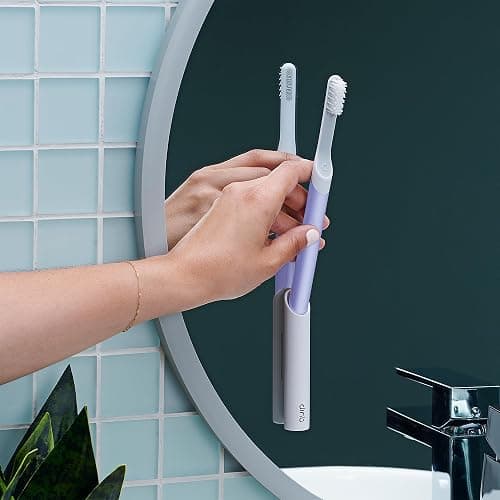 quip Sonic Toothbrush for Adults with Timer - Includes Extra Brush Head and Travel Cover Mount - Electric, Soft Bristle Refill Head, Plastic Handle, 3 Month Battery Life - Travel Toothbrush - Lavender thumbnail 7