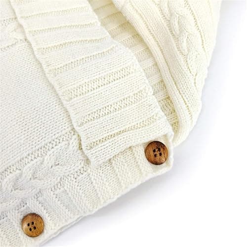 XMWEALTHY Newborn Baby Wrap Swaddle Blanket Knit Sleeping Bag Receiving Blankets Stroller Wrap for Baby(Black Grey) (0-6 Month) thumbnail 4