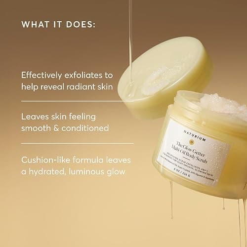 Naturium The Glow Getter Multi-Oil Body Scrub, 8 fl oz | Hydrating Exfoliator for Smooth Skin & Natural Radiance, with Linoleic-Rich Oils, Sugar Crystals, Glycerin & Squalane thumbnail 4