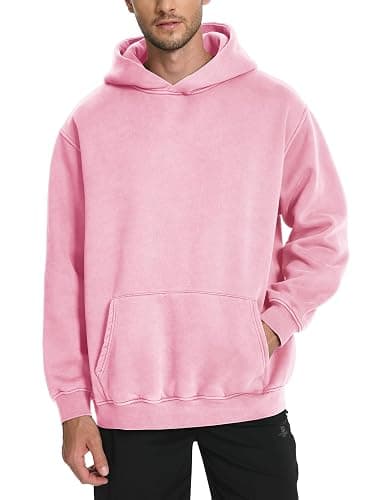 Hatant Hoodies for Men Heavyweight Fleece Sweatshirts Mens Acid Wash Athletic Hoodie Oversized Matching Pullover for Couples thumbnail 2