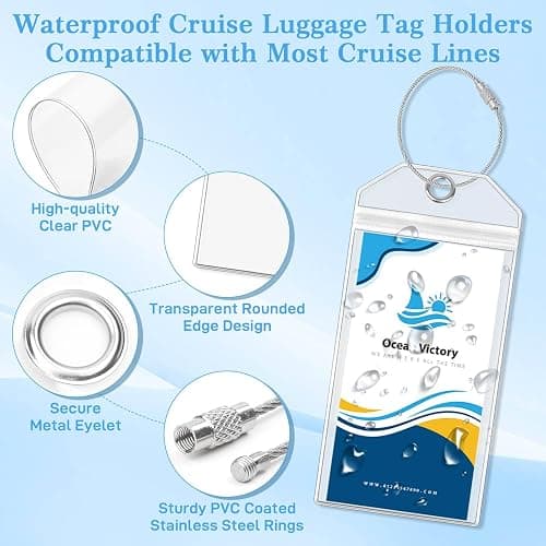 Cruise Lanyard for Ship Cards, Ship Lanyards with Waterproof Luggage Tags Clear ID Badge Holder Cruise Essentials Accessories for Cruise Cards Ship Key Card Sea Pass thumbnail 5