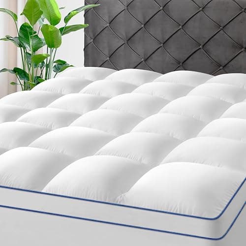 KAYFIA Full Mattress Topper,Extra Thick Mattress Pad Cover for Deep Sleep,3D+7D Snow Down Alternative Fill Overfilled Plush Pillow Top with 8-23 Inch Deep Pocket-White - Image 1