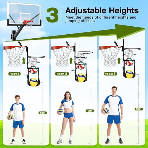 Multi-functional Automatic Volleyball Training Equipment Aid, Volleyball Spike Serve Trainer for Volleyball Hitting Trainer, Height Adjustable Volleyball Rebounder Practice Setter Training Equipment thumbnail 3