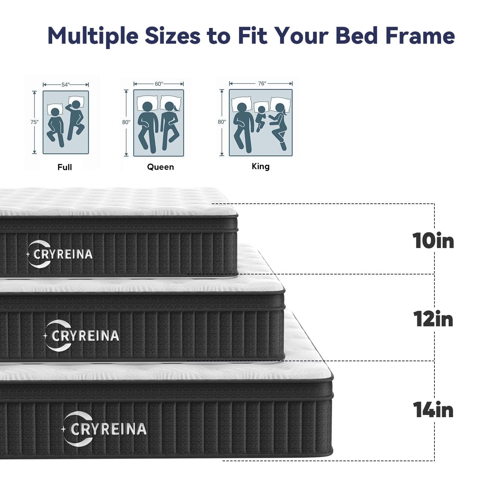 Queen Mattress 35cm Queen Size Mattress Pocket Spring Hybrid Mattresses, Medium Firm, Motion Isolation, Pressure Relief, Breathable Comfort and Durable thumbnail 4