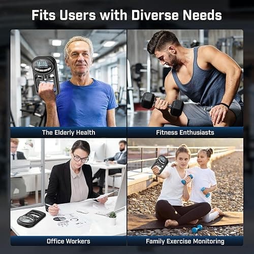 Hand Grip Strength Tester Trainer - Electronic Hand Dynamometer Forearm Grip Strengthener Exerciser Digital Training Gauge 265 Lbs 120 Kgs for Sport Home School Use thumbnail 7