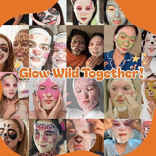 Epielle Character Face Mask Mystical Safari 6 Pack, Fun & Effective Korean Skin Care, Spa Party Favors, Stocking Stuffers, Birthday Gifts for Women, Thanksgiving Essentials thumbnail 8