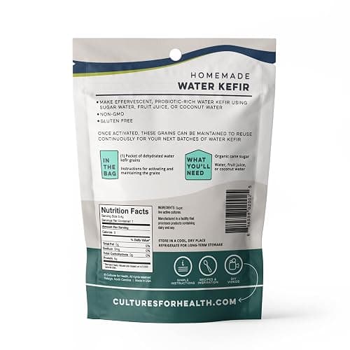 Cultures for Health Water Kefir Grains | DIY Fermented Probiotic Drink Powder for Stronger Gut Health | Heirloom Starter Makes Limitless Supply | Non-GMO Dairy Free Vegan Sparkling Water with Enzymes thumbnail 3