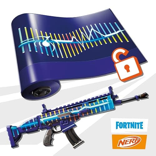 Nerf Fortnite Blue Shock Blaster, 10-Dart Clip, 10 Elite Nerf Darts, Includes Bonus Code to Unlock The Beat Wrap in The Game, Motorized Dart Blaster thumbnail 6