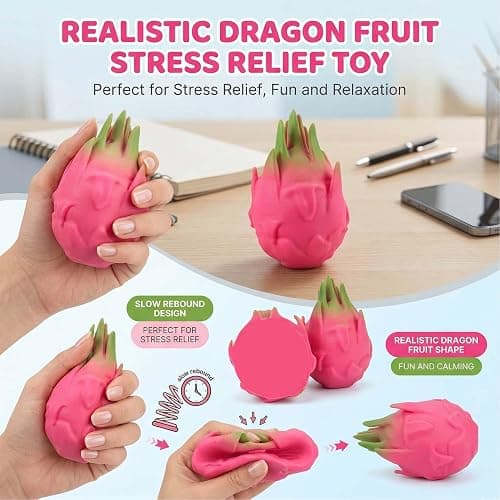 Dragon Fruit Squishy - Giant Dragonfruit Squishy Jumbo for Adults thumbnail 2