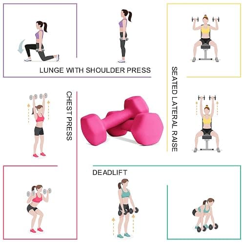 Balelinko Home Gym Equipment Workouts Strength Training Weight Loss Pilates Yoga Dumbbell Set, Weights for Women, Men, Seniors and Youth thumbnail 6