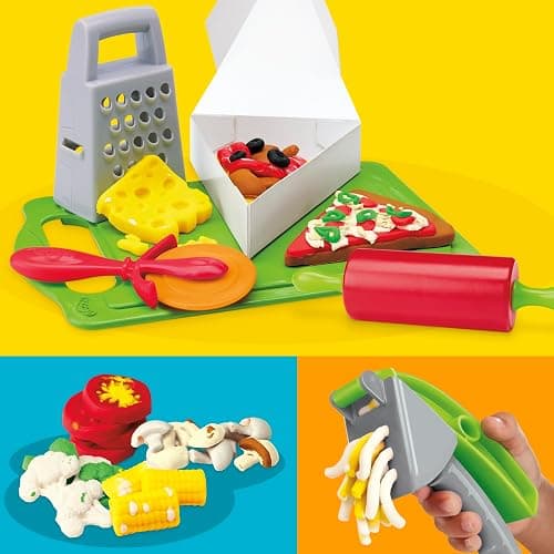 Play-Doh Pizza Slice Playset, Play Food Kitchen Toys for Kids, Arts & Crafts for Boys & Girls 3+ (Amazon Exclusive) thumbnail 3