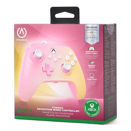 PowerA Advantage Wired Controller for Xbox Series X|S - Pink Lemonade, Xbox Controller with Detachable 10ft USB-C Cable, Mappable Buttons, Trigger Locks and Rumble Motors, Officially Licensed for Xbox thumbnail 10