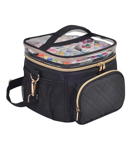 Remobia Hicol Professional Marker Organizer Case for 120 Markers, Portable Travel Art Supply Marker Storage Carry Bag with Dividers and Shoulder Strap (Black) - Image 1