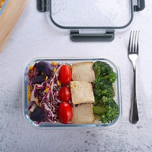 [10-Pack] Glass Meal Prep Containers with Lids, MCIRCO Food Storage Containers with Snap Locking Lids, Airtight Lunch Containers, Microwave, Oven, Freezer and Dishwasher thumbnail 2