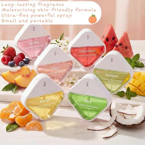 Dansib 6 Pcs Power Mist Hydrating Hand Sanitizer Spray Bulk Travel Size Hand Sanitizer Spray Pocket 1 oz Square Card Bottle for Daily Use Thank You Gifts for Nurse Teacher Coworker Staff Mother's Day thumbnail 2
