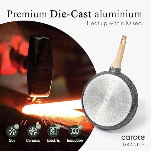 CAROTE 44pcs Pots and Pan Set Nonstick, Cookware Sets, Cooking Set Non Stick, Induction Cook Ware with Bakeware Set, Kitchen Knife Set thumbnail 2