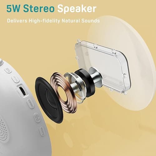 Sunrise Alarm Clock White Noise Sound Machine with 25 Soothing Sounds, 17 NightLights, Bluetooth Speaker Wake Up Light Alarm Clock for Bedrooms, Heavy Sleepers, Baby, Kids, Adults, Seniors, Ideal Gift thumbnail 3