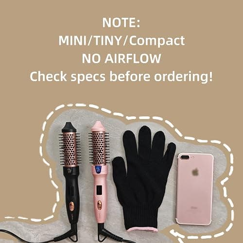 Lafesro Thermal Brush, MINI & Tiny 1 Inch Ionic Heated Round Brush for Blowout Look, Tourmaline Ceramic Ionic Curling Iron for Short to Medium Hair, Adjustable Temperature, Dual Voltage, Compact-Size thumbnail 2