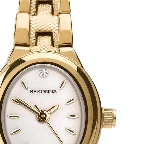 Sekonda Ladies Megan 21mm Oval Classic Analogue Watch with Mother of Pearl Stone Set Dial thumbnail 2
