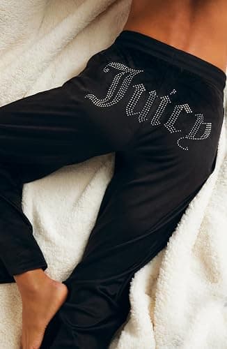Juicy Couture Women's Velvet Fleece Lounge Pajama Pant with Rhinestones thumbnail 6