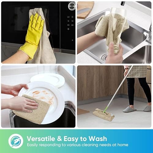 HOMEXCEL Microfiber Cleaning Cloth, 12 Pack Premium Microfiber Towels for Cars, Lint Free, Scratch-Free, Highly Absorbent, Reusable Cleaning Rags for Car, Household, Kitchen, Brown, 11.5"X11.5" - Brown - 12 thumbnail 5