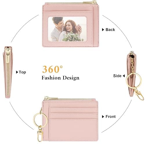 Sodsay Card Case Slim Front Pocket Wallet for Women Credit Card Holder with Keychain thumbnail 4