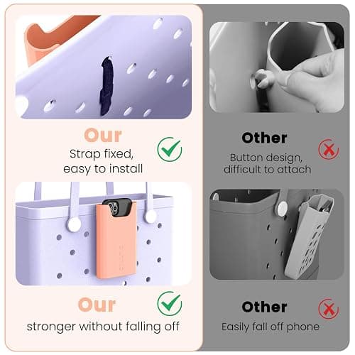 OUTXE Silicone Phone Holder Accessories for Bogg Bag, Phone Case Holder Compatible with All Bogg Bags, Peachy Beachy Cell Phone Insert for Simple Modern Beach Bag thumbnail 4