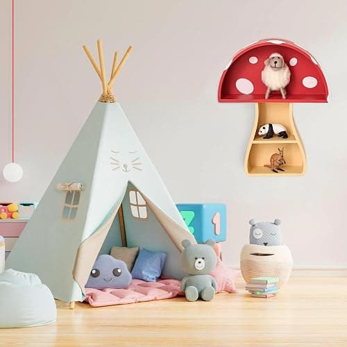 Fungi Fun Floating Mushroom Shelf, Fun & Whimsical Wall Decor for Nursery, Bedroom, Kitchen & Bathroom, Unique Wall Shelves for Living Room - Adorable Mushroom Stuff & Room Decor, Ideal for Gifts thumbnail 5