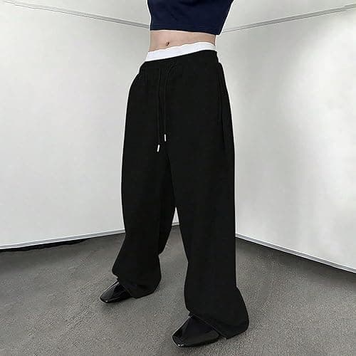 Baggy Sweatpants Men Wide Leg Sweats Pants Loose Cotton Open Bottom Joggers with Pockets Y2k Tall Trousers Streetwear thumbnail 4