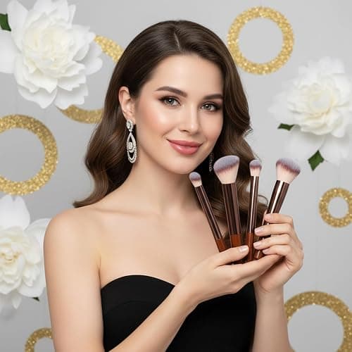 13 Pcs Makeup Brushes Set Professional Makeup Brush Set Premium Synthetic Foundation Eye Shadows Blush Powder Concealers Make Up Brushes For Women (Coffee) thumbnail 2