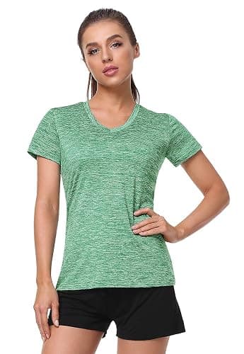 5-Pack Women's Short Sleeve Dry Fit T-Shirt Moisture Wicking Athletic V-Neck Tee thumbnail 2
