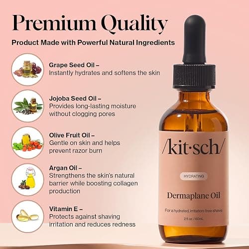 Kitsch Dermaplaning Bundle – Hydrating Dermaplane Oil & 12pc Dermaplane Blush Razors for Smooth, Glowing Skin thumbnail 4