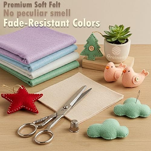 Nude Tones Soft Felt Fabric Sheet 36" x 36", 1.6mm Thick, Premium Craft Felt for Sewing, DIY Projects, Decorations, Art and Kids School Projects thumbnail 4