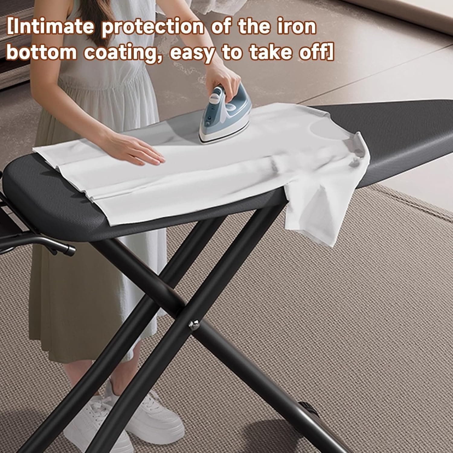Quintin Ironing Board 110×33cm Folding Iron Board with Iron Rest | 73-90cm Adjustable Height Heavy Sturdy Legs,Extra Thick Heat Resistant Surface Cover, Space Saving Design Home thumbnail 3