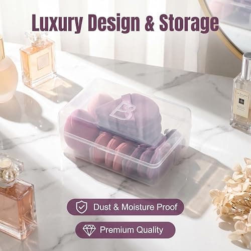Makeup Sponge Set BS-MALL Triangle Puff 14 Pcs for Liquid, Cream, and Powder, Multi-colored Makeup Sponges and Mini Sponge with Case (A-Purple) thumbnail 7
