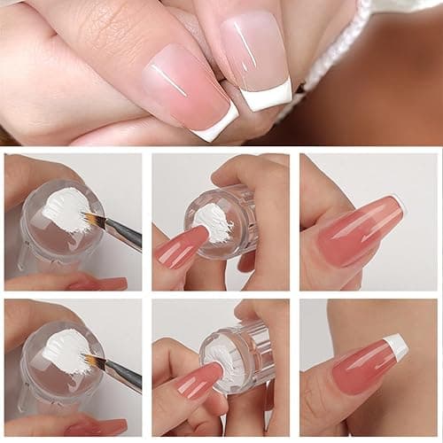 French Tip Tool,Nail Art Stamper Kit for DIY together,Home Manicure Starter Tool Salon(2 PCS) thumbnail 3